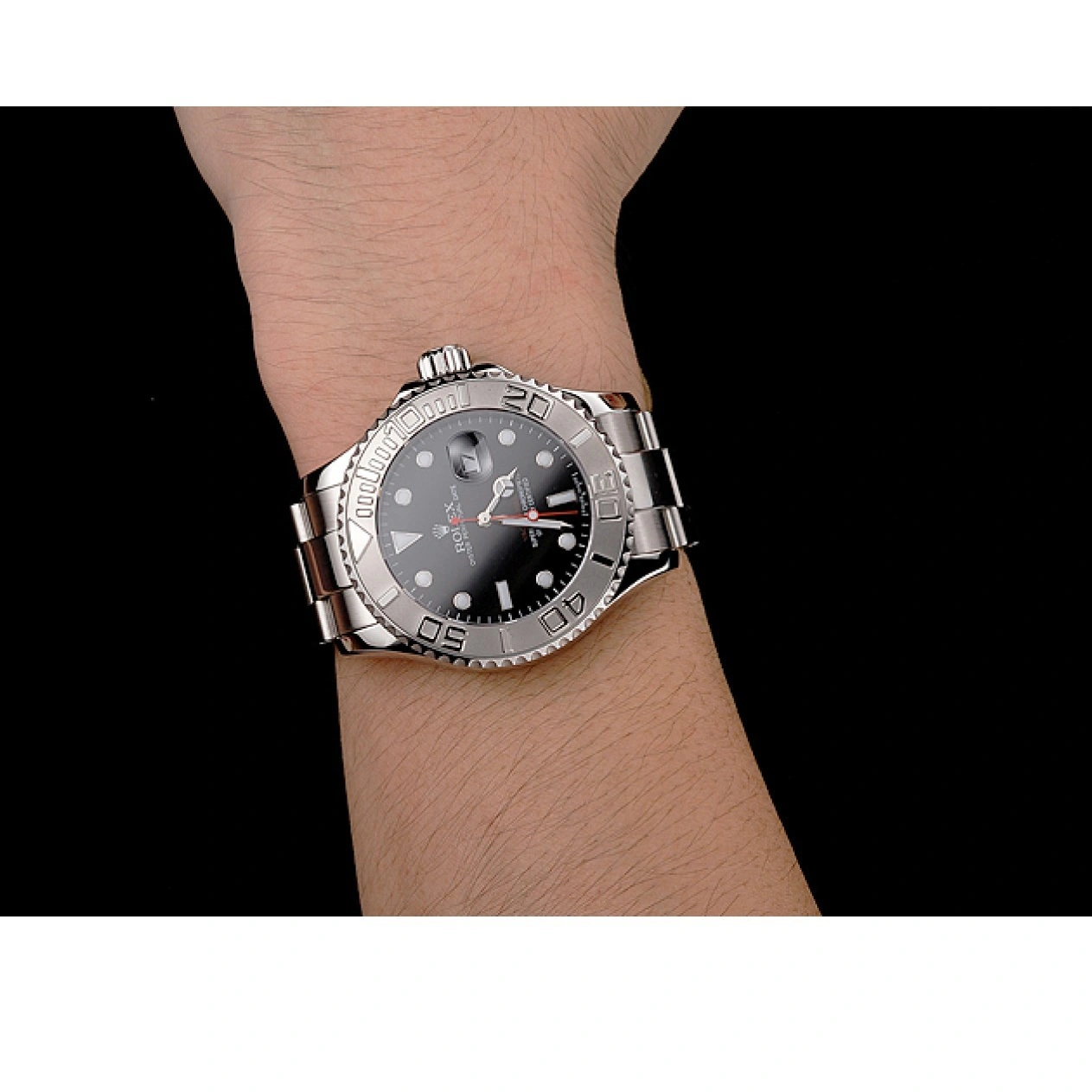 And Black Case Yacht-Master Steel Stainless Dial Rolex Bracelet 1015